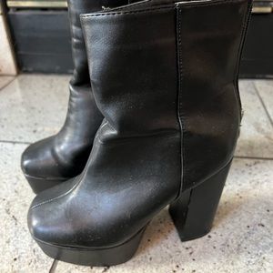 Black platform boots